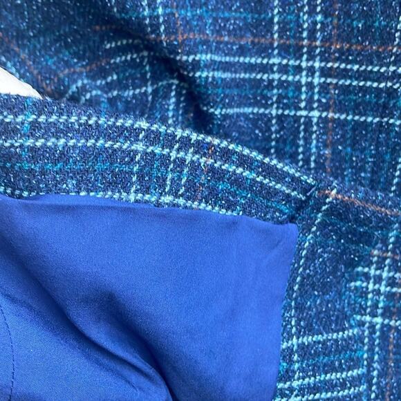 LL Bean Plaid Boxy Jacket Wool Blend Petite Medium - Picture 7 of 7